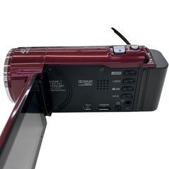 186001 現状品 JVC ジェーブイシー ビデオカメラ Everio GZ-HM450-R  レッド 付属品付き [250528HM220279]の画像