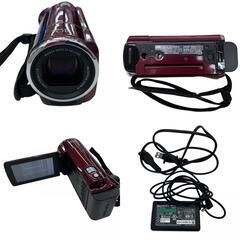 186001 現状品 JVC ジェーブイシー ビデオカメラ Everio GZ-HM450-R  レッド 付属品付き [250528HM220279]の画像