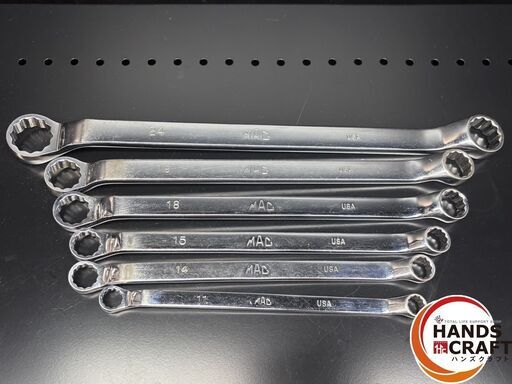 MAC TOOLS マックツール BOM22124R～BOM21011R メガネレンチ6本セット レンチ キズ有 中古 【ハンズクラフト沖縄豊見城店】