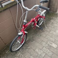 リサイクルショップどりーむ荒田店　No461 自転車　ミニベロ　CARIBOULIGHT　カリブーライト　ギア切り替え６段変速　折りたたみ固着　不可の画像