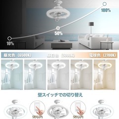 シーリングライト 一年中快適 シーリングファンライト 大風量 引掛けタイプ 天井照明 LEDの画像