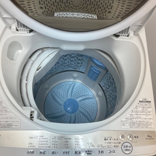 TOSHIBA2022年製　洗濯機　AW-6GM1