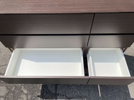 美品 ニトリ ローチェスト クエス ダークブラウン 140cm幅 (アキノリ