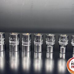 MAC TOOLS マックツール X2シリーズ 1/4 5/16 3/8 7/16 1/2 9/16 5/8 11/16 3/4 13/16 7/8 15/16 ソケット 12個セット インチ 中古 【ハンズクラフト沖縄豊見城店】の画像