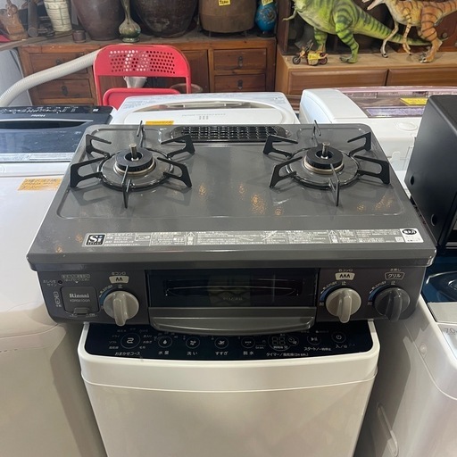 リンナイ　二口ガスコンロ　都市ガス　2016年　KSR561DGR　一か月保証付き　【リサイクルショップ道楽屋】