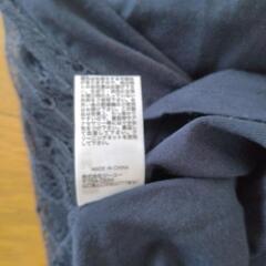 GU　ブラフィール　レーシーハイネックT　ネイビー　WOMENの画像