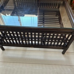 カザマ ラタン コーヒーテーブル ダークブラウン