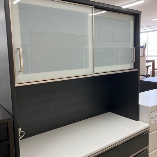 レンジボード ニトリ 2枚扉 ブラウン×ホワイト 【トレファク堺福田】