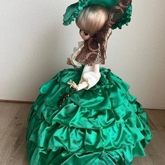 昭和レトロ お人形 グリーンドレス スキヨドール リボンドールの画像