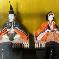 雛人形 (親王飾り)木目込み　一秀作　ケース入りの画像