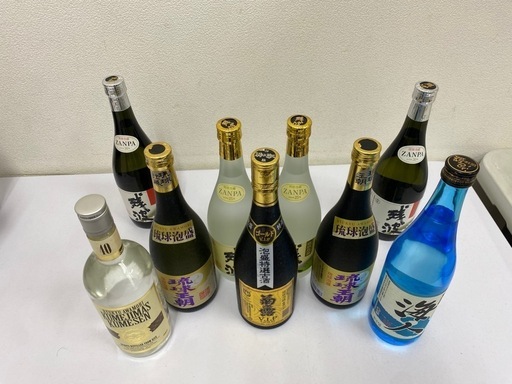 【未開封】泡盛720ml9本セット　残波ブラック30度x2　残波ホワイト25度x2　琉球王朝30度x2　菊之露VIP30度x1　KUMEJIMA’S40度x1　海人30度x1　＃38730