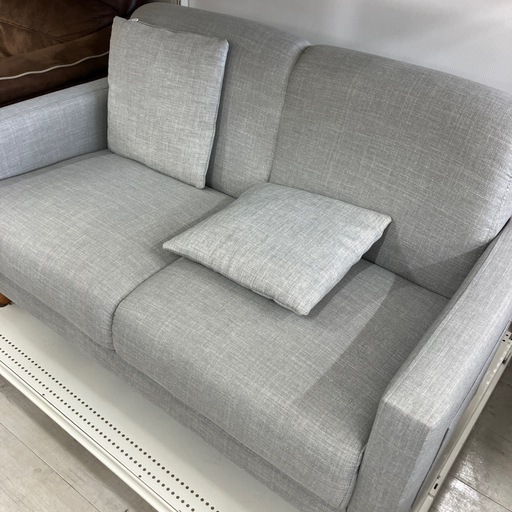 2人掛けソファー ファブリック ライトグレー 【トレファク堺福田】