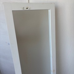 ホワイトスタンドミラー 全身鏡の画像