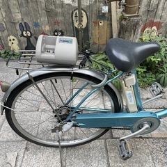 【Y1683】未整備・電動アシスト　サンヨー　エネループ　26インチ　バッテリー・充電器・鍵あり　17,100円（防犯・税込）の画像