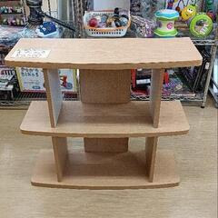 オープンラック おしゃれな木製3段ラック ディスプレイ台  キズ・剝がれ箇所あり 【こちらは店舗です。浜村鹿野温泉ICから3分 買取本舗 宮本リサイクル 営業時間9～19時 定休日水曜のみ←連絡できませんm(_ _)m】の画像