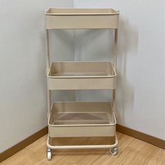 ニトリ　スチールワゴン　モカの画像
