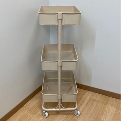 ニトリ　スチールワゴン　モカの画像