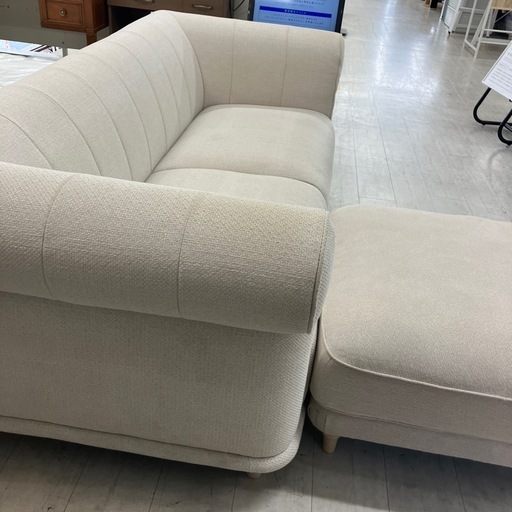2人掛けソファー IKEA オットマン付き ファブリック 【トレファク堺福田店】