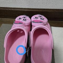 おぱんちゅうさぎ サンダル スリッパ クロックス風 ピンク 23.5～24.0cm Lサイズ タグ付き 未使用保管品 Availコラボ品の画像