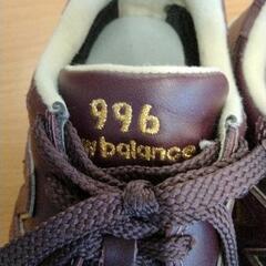 0828-298 New Balance 996 レザースニーカー 22.5cmの画像