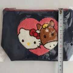 日本限定★新品未使用コラボ ターフィー&ハローキティ サガラ刺繍ポーチ(紺色)の画像