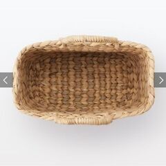 無印良品MUJI★新品★ウォーターヒヤシンス　持ち手付　オーバル　バスケット　大の画像