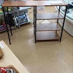キッチンカウンター ゴミ箱収納タイプ 状態良  ウッド天板 ブラックフレーム 【こちらは店舗です。浜村鹿野温泉ICから3分 買取本舗 宮本リサイクル 営業時間9～19時 定休日水曜のみ←連絡できませんm(_ _)m】の画像