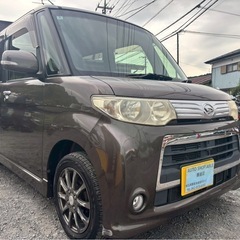後期型 ダイハツ タントカスタム アイドリングストップ★総額17.8万円★内外装機関良好！純正ナビ フルセグTV BT音楽再生 ETC 社外アルミ パワスラ 修復歴なし！おすすめ車両！の画像