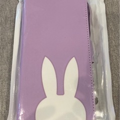 iPhone 14 pro max ケース 全面保護手帳型（ウサ耳 パープル）の画像