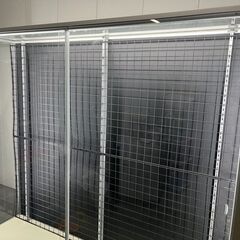日本アルミ ガラスショーケース ライト付 大型 棚板無し 幅180cm×奥行45cm×高さ183cm の画像