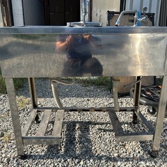 二層シンク台　流し台 水栓 排水付 900×奥行450×高さ800mmの画像