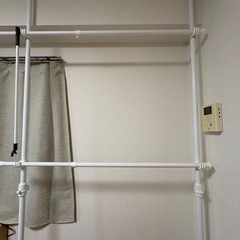 ❗️〜9/24までに取りに来ていただける方限定❗️ YAMAZEN ヤマゼン 山善天井突っ張り式 ハンガーラック 2段 の画像