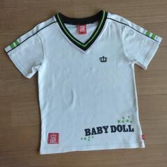 VネックＴシャツ　白　110　ベビードールBABYDOLLベビドの画像