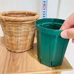 【資材】鉢カバー（ウィッカー製円形バスケット）の画像
