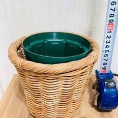 【資材】鉢カバー（ウィッカー製円形バスケット）の画像