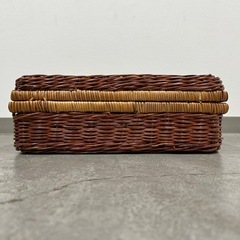 新品 保管品 レトロ 籠 籐 食器 アウトドア　ファミリーバスケット ピクニックセットの画像