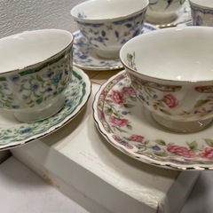 ホワイトボーン　コーマ 5客 セット  カップ＆ソーサー ティーカップ 食器 洋食器  0828-015の画像