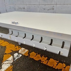 IKEA ロングテーブル ホワイト 組合せ品 幅約2m  傷あり 中古の画像