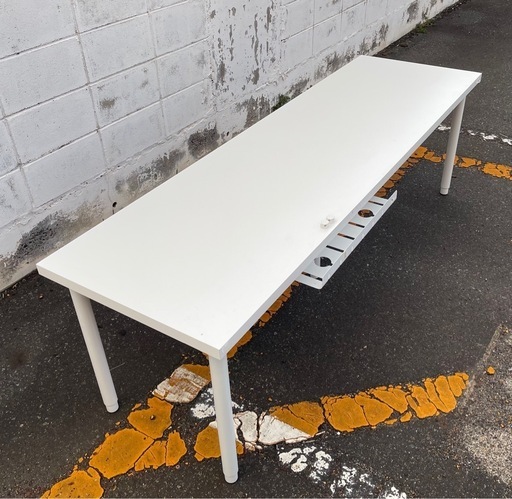 IKEA ロングテーブル ホワイト 組合せ品 幅約2m  傷あり 中古
