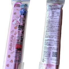 🉐¹☆【未使用】☺️Skater ハローキティ 抗菌 食洗機対応スライド箸＆箸箱セット（袋破れ有）☺️　の画像
