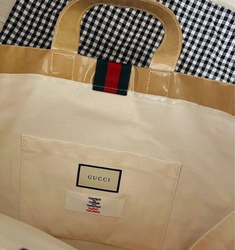 未使用！【コムデギャルソン】GUCCI ｘ コムデギャルソン コラボ　PVC トートバッグ COMME des GARCONS HAPPY HOLIDAYS GUCCI 限定　完売