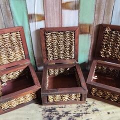 アジアン　蓋付き　小物入れ　3個セットの画像