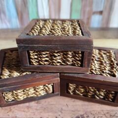 アジアン　蓋付き　小物入れ　3個セットの画像