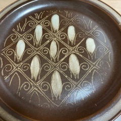 大きめのお皿 茶色の画像