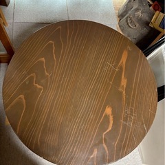 【格安】木製 丸テーブル サイドテーブル 無垢材 カフェ風の画像