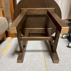 【格安】木製 丸テーブル サイドテーブル 無垢材 カフェ風の画像