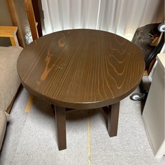 【格安】木製 丸テーブル サイドテーブル 無垢材 カフェ風の画像