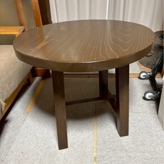 【格安】木製 丸テーブル サイドテーブル 無垢材 カフェ風の画像