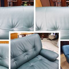 H24　美品　良品　カリモク チターノ 本革 3Pソファの画像
