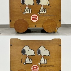SNT821 レトロ 昭和レトロ SNOOPY 木箱 キャスター付き 木製 おもちゃ箱 アンティークの画像